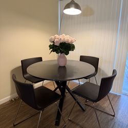 Dining Table Set with 4 Chairs + Cute Floor Lamp