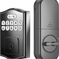 Keyless Entry Door Lock, Electronic Deadbolt with 200 User Codes & 4 Backup Keys, Auto-Lock Smart Door Lock for Front Door, Easy Installation