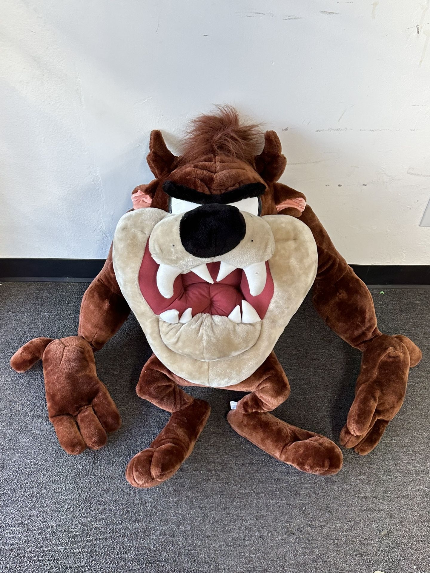 Giant Looney Tunes TAZ Tasmanian Devil Stuffed Plush by Six Flags ~ 34 in Tall