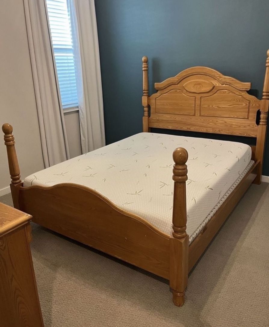 Queen Bed Frame with Dresser 
