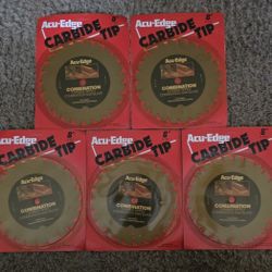 FIVE ACU-EDGE CARBIDE TIP 8 INCH SAW BLADES