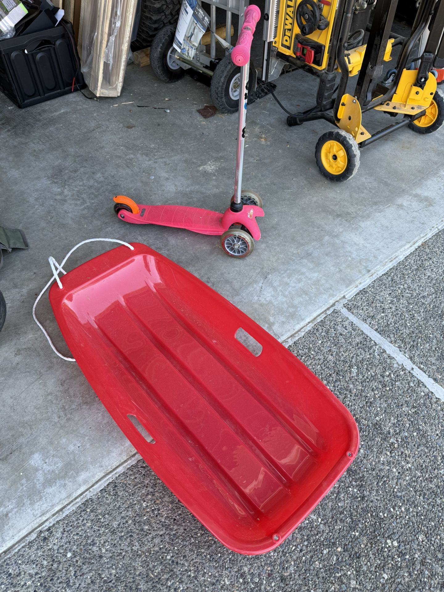 Scooter and sled for snow package deal