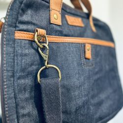 Vintage Denim Lucky Brand Business Travel Computer School Crossbody bag