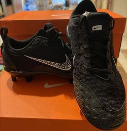 Nike Hyperdiamond Pro Black Softball MCS Cleats Girls Women Size 6.5