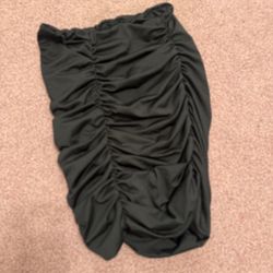 New small black short stretchy ruched goth gothic mini skirt