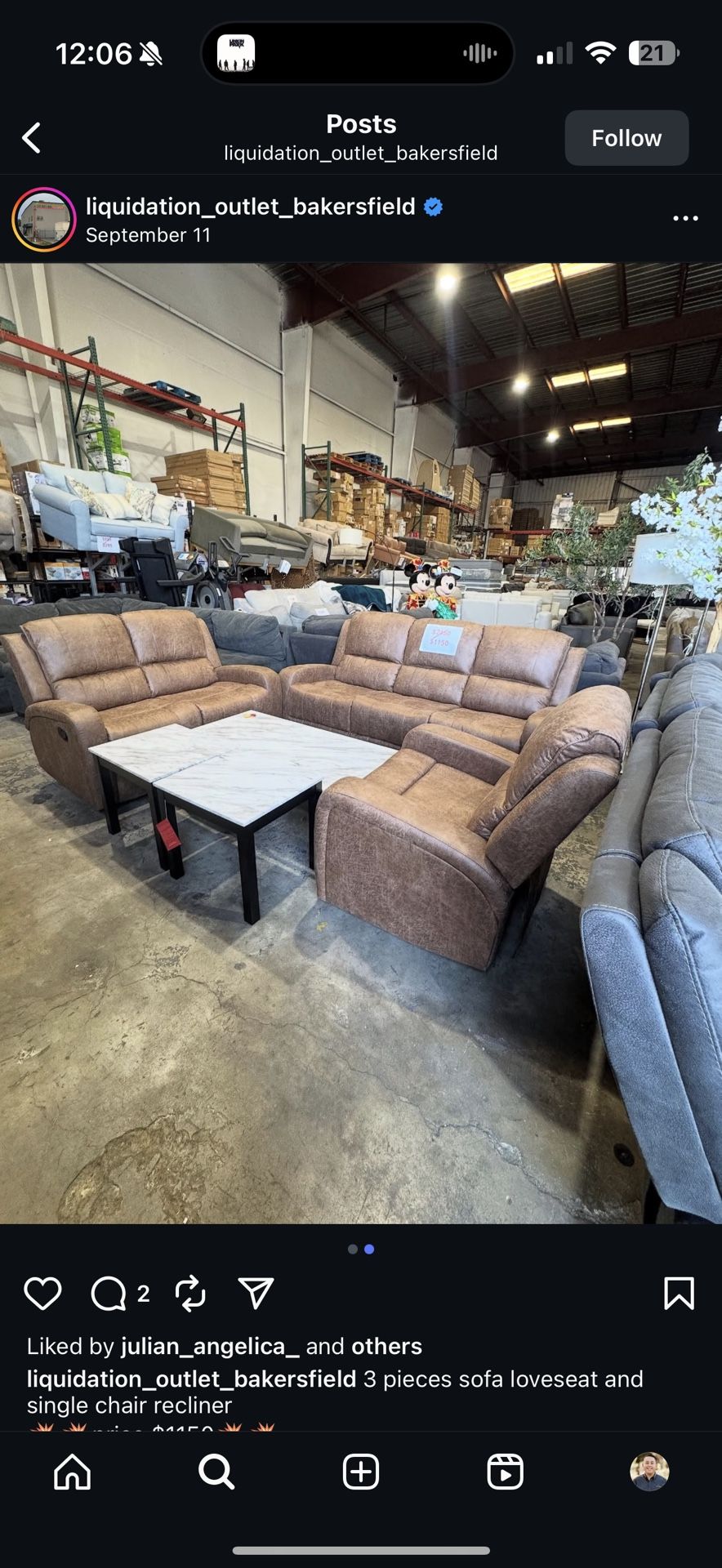 Leather Couches+ Recliners 