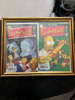 The Simpsons comic books X3 framed