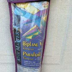 NEW Vintage 1999 Biplane Kite By Kite Master 60” By  41” Beach Park Kite Toy