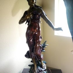 Aug Moraeu Polychromed Bronze Statue