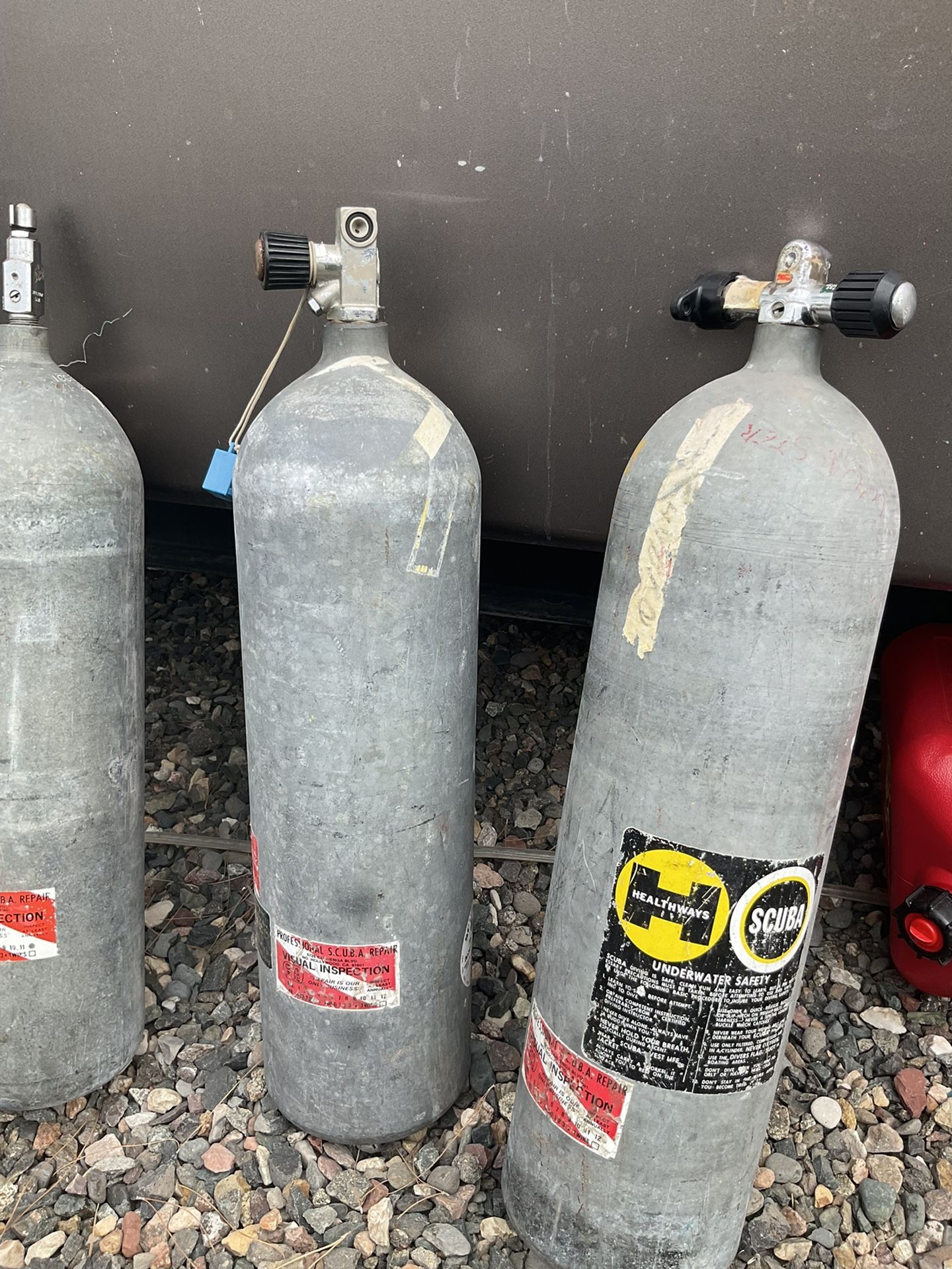 3 Vintage Healthways Steel Scuba Diving Tanks Aqua Lung and Valve for Sale in Cottonwood, AZ