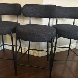 Black Bar Stools (set Of 3) 