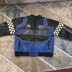 Sonic the Hedgehog Faux Leather Moto Racing Jacket