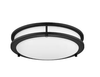 Hampton Bay Flaxmere Modern Satin Bronze Selectable 5 CCT Integrated LED Flush Mount
