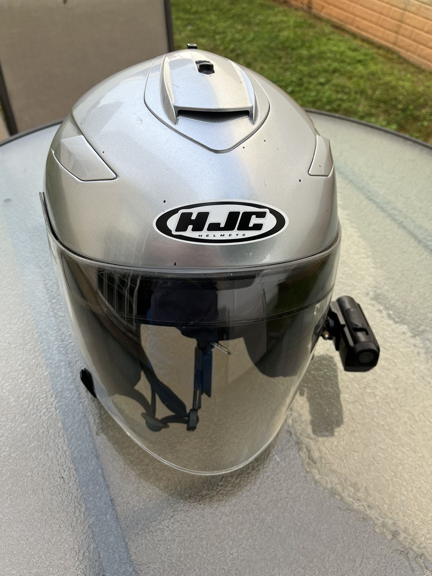HJC 3/4 (open face) Helmet Size Large With Attached XTC camera