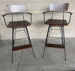 Crate & Barrel Elston Swivel Bar Stools (Set of 2)