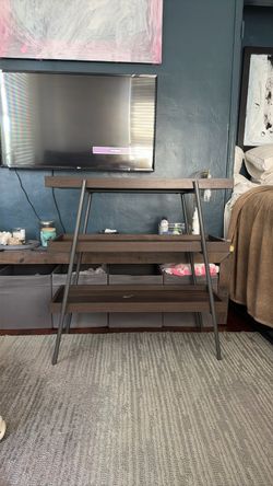 3-Tier Ladder Shelf with Metal Frame