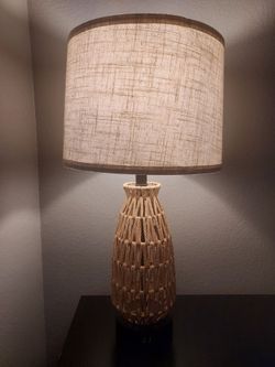 Set of 2 Rattan Lamps with USB ports