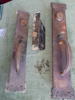 AWESOME Antique Brass Door Hardware Set with Locks
