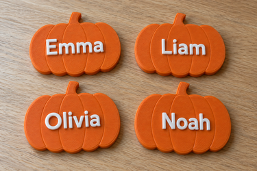 Personalized Pumpkin Place Names - Set of 4 - Custom Colors