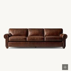 Restoration Hardware 
Original Lancaster Leather 3-Cushion Sofa 