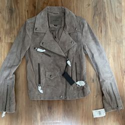 Women’s Tan Suede Leather Jacket - Size XS - BRAND NEW