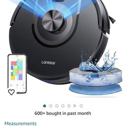 Laresar Robot Vacuums and Mop Combo, 5000Pa Strong Suction with LIDAR Navigation, 3 in 1 Robot Vacuum Cleaner with Auto Carpet Boost, Self-Charging, A
