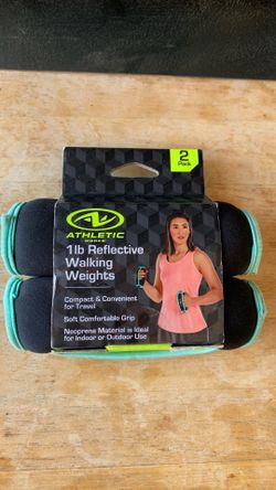 ATHLETIC WORKS 1LB REFLECTIVE WALKING WEIGHTS 2PK