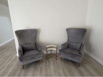 Living Room Accent Chair Set Of 2 with tables