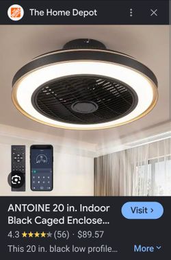 Enclosed Ceiling Fan with LED Light