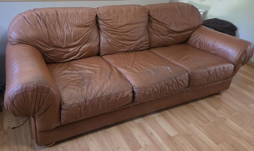 Free Leather Couch / Chair And Recliner