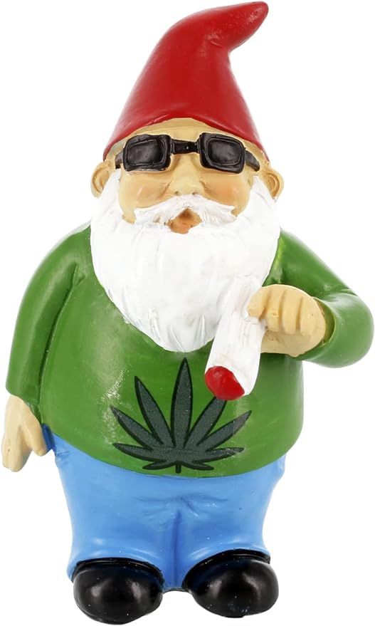 Gnometastic Mini Gnomes - Smoking Gnome, 3.5in Tall - Naughty Garden Gnomes for Fairy Garden, Planters or Indoor, Outdoor Funny Mini Gnomes Decoration