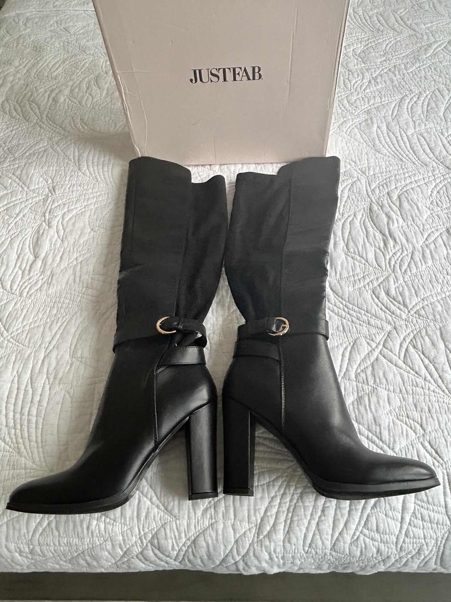black high heel boots