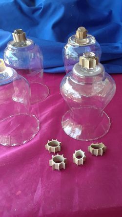 Vasos Para Sconses 4 Diferente Diseño 2 Cristal Cortado 2 Lisos...home Interiors..