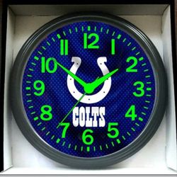 Colts  NFL Football Glow In The Dark Wall Clock We Have All Teams New!