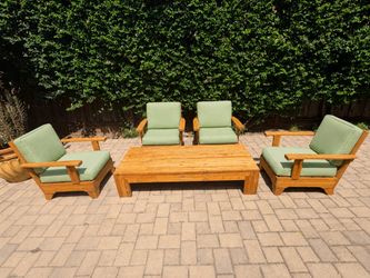 Smith & Hawken Grade-A Teak Patio Conversation Set - Excellent Condition