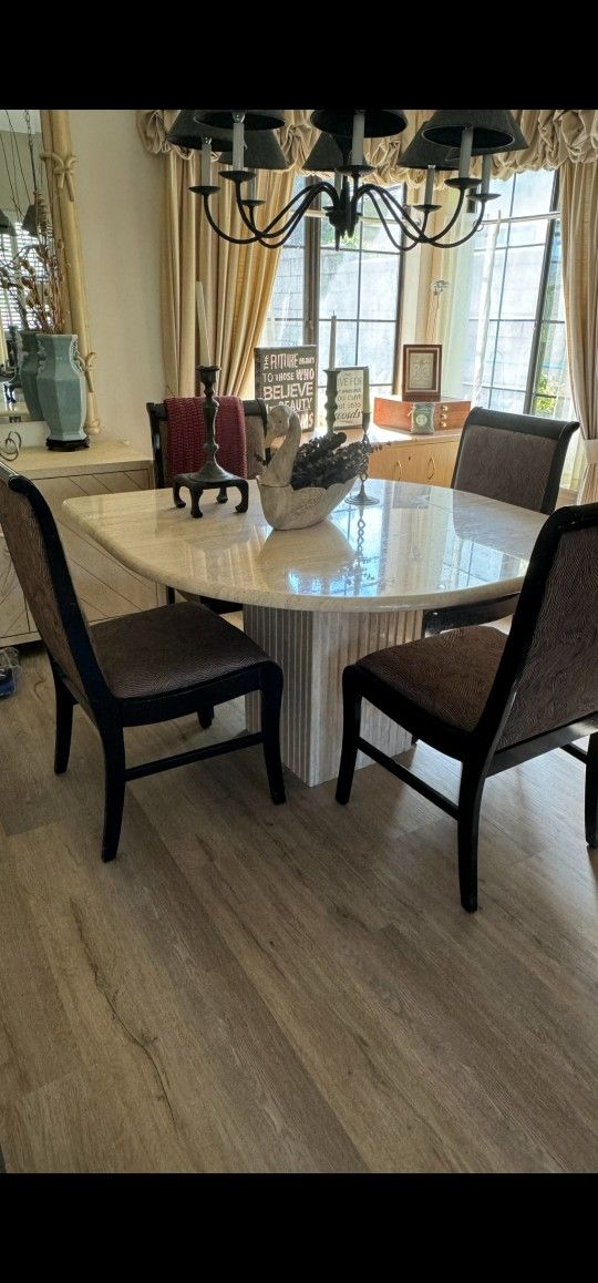 Ello Travertine All Granite Table ; Made in Italy - Italian Granite Table