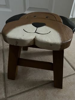 Wood handmade dog face stool