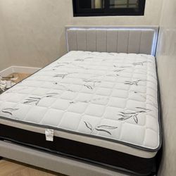Led Bed Frame And Matgress Set