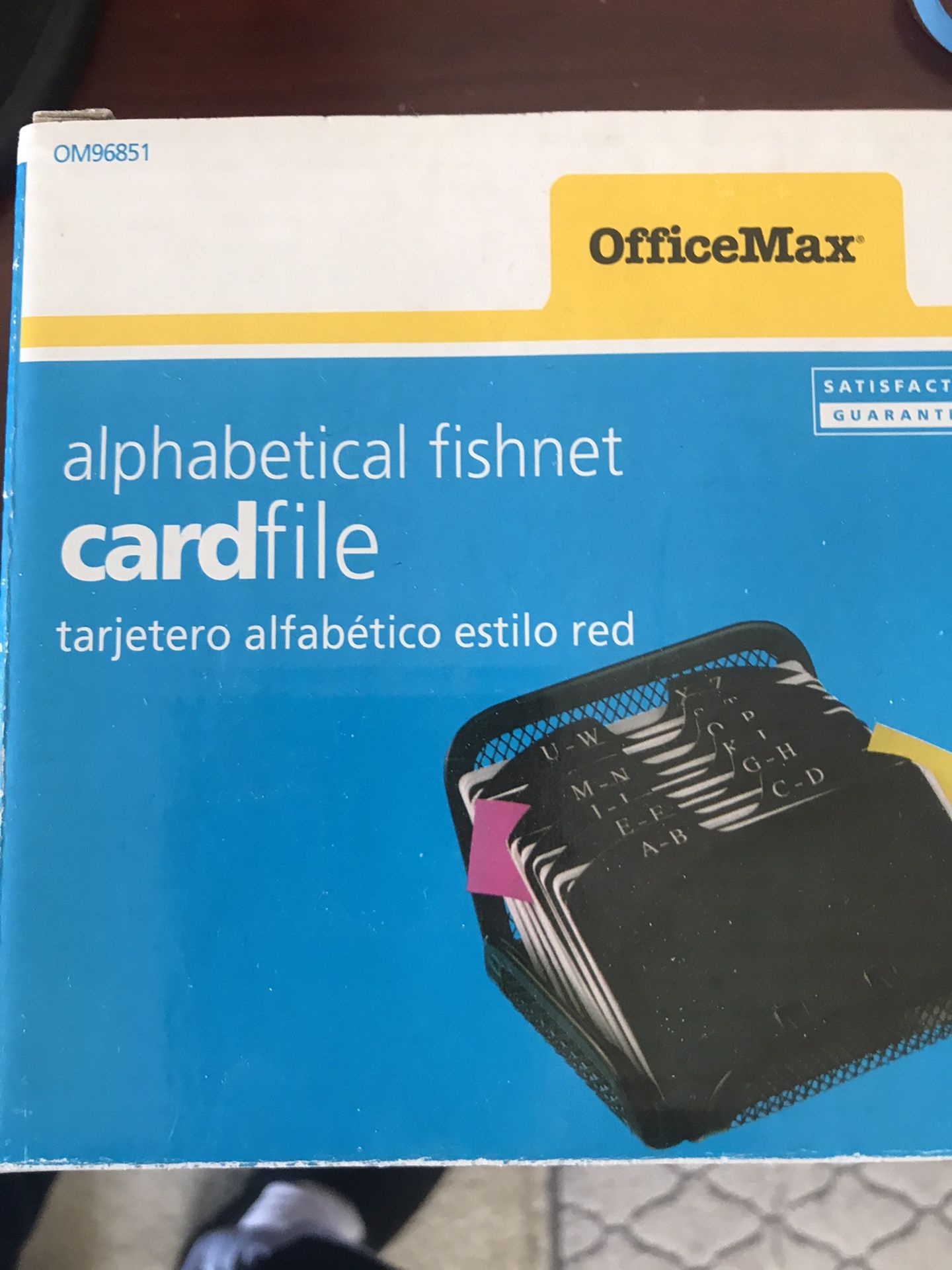 OfficeMax alphabetical fishnet cardfile