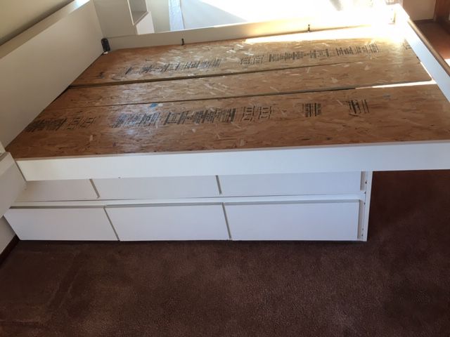 12 drawer queen size oyster bed frame, wardrobes coffee tables shelves etc.