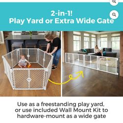 Toddleroo by North States Superyard Baby Playpen Gate and Wall Mount Kit, 26" Tall