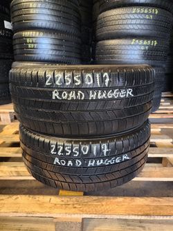 225 50R 17 USED TIRES ROAD HUGGER 2255017 USED TIRES (PAIR) MOUNT BALANCE INCLUDED