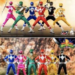 Mighty Morphin Power Rangers 1/6 Scale Figures 6 Pack Threezero (Includes Green Ranger)