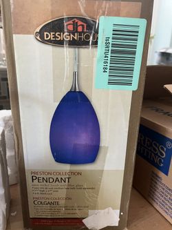Preston Collection Pendant - Blue Glass (2 Available)