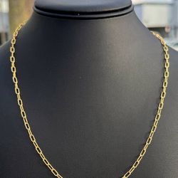 New Jewelry 14k yellow gold Sharped PaperClip chain necklace 20” 2.80mm width