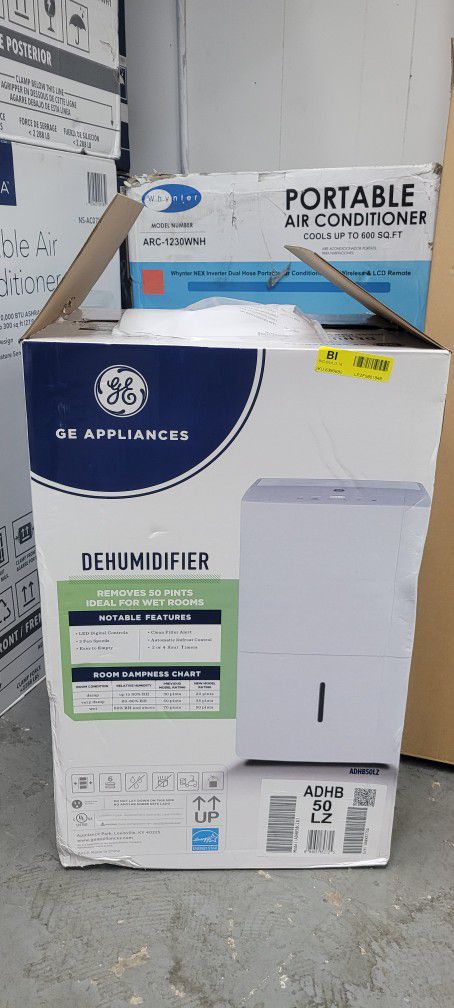 GE® 50 PINT ENERGY STAR® PORTABLE DEHUMIDIFIER FOR WET SPACES