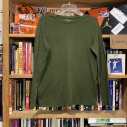 EDDIE BAUER Seattle-women’s green long sleeve slim fit basic crewneck tee-shirt