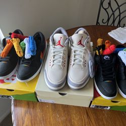 Sz 13 Muslin $270 Sz 8,10.5 Polaroid Dunks Sb $200