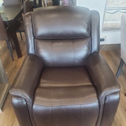 Leather Power Rocker Recliner with Power Adjustable Headrest
