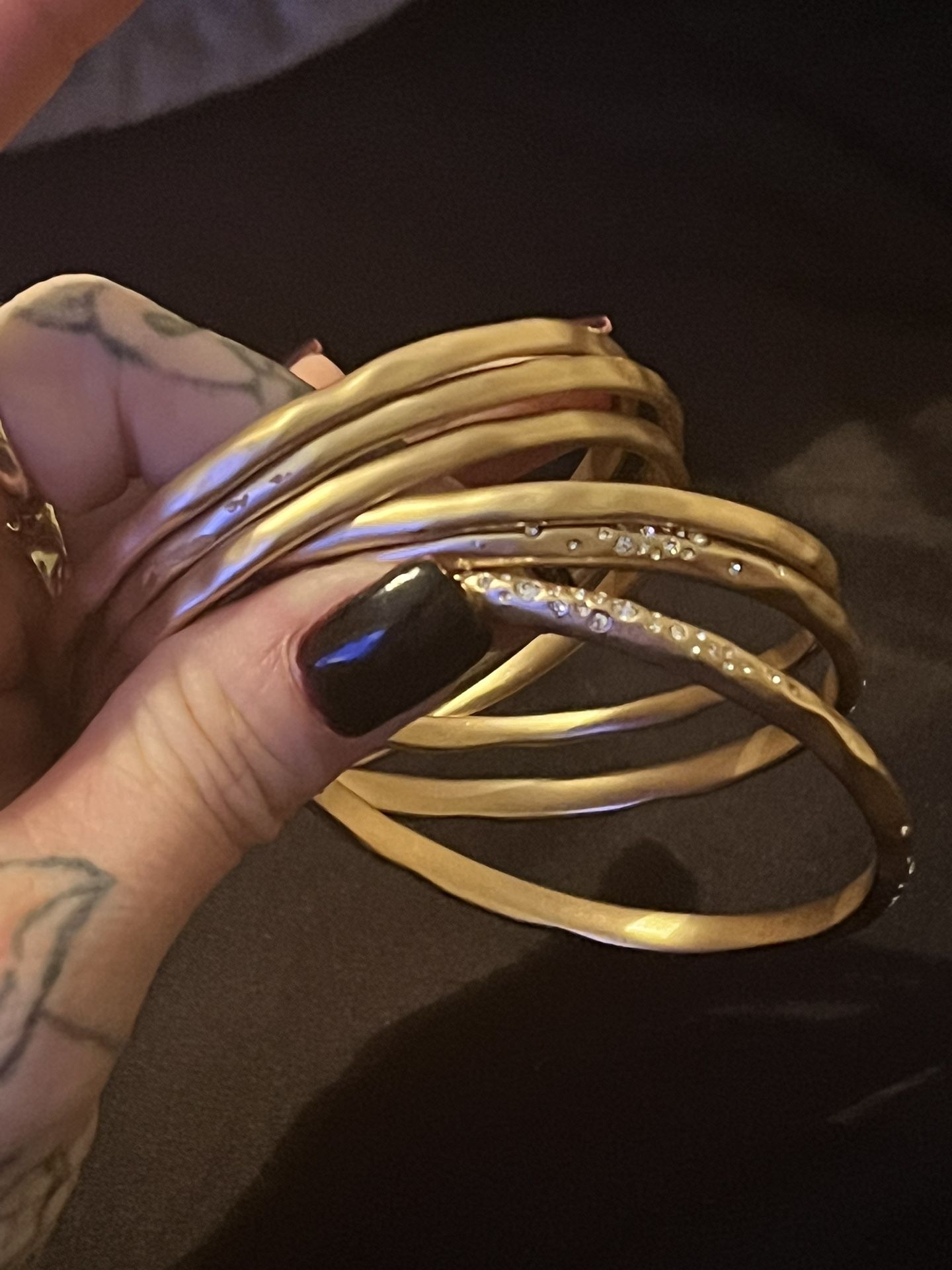 Sterling And Gold Wash Bangles